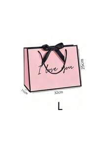 1pc "I Love You" Gift Bag, Paper Gift Bag, Lightweight Foldable Shopping Tote Bag, Perfect Gift Bag For Girlfriend, Boyfriend, Husband, Wife, Partner - Black & White Birthday Decor, Birthday Gift, Celebration Accessory, Decorated With Ribbon, Durable, Event Planning, Fashionable Packaging, Sturdy Material, Women Gift - Multicolor - View 18