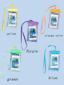 3/2/1 Pcs Waterproof Phone Case, PVC Transparent Luminous Waterproof Phone Pouch, Casual Waterproof Phone Bag, Suitable For Swimming, Rafting, Vacation, Beach, Sports, School Supplies, Indoor Swimming In Autumn/Winter, Travel Essential, Holiday Sports Bag, Suitable For Sports & Fitness, Large Capacity Travel Bag, Unisex, Suitable For Vacation, Swimming, Beach - Multicolor - View 43