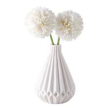 5.1-Inch Modern Origami Style White And Pink Ceramic Vase Set, Suitable For Desk, Living Room, Bedroom And Office - Ceramics - View 11