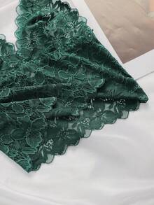 一套欧美风蕾丝吊带文胸，无钢圈无衬垫，休闲舒适简约风、休闲运动风、浪漫法式风、田园甜美风、纯真甜美风、甜美风 - 綠色 - 查看 3