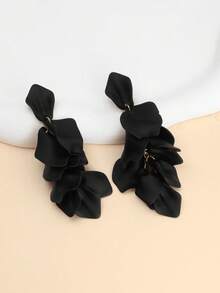 1对时尚花瓣流苏花朵耳环，休闲海滩度假风 - 彩色 - 查看 3