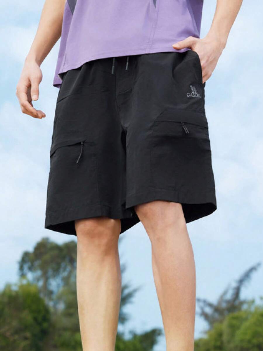 CAMEL CROWN Men's Summer Quick-Dry Breathable Straight Leg Casual Shorts, Lightweight Khaki Pants - Black - View 1