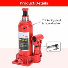 Shoze 5-Ton Bottle Jack Compact Design Heavy Duty Portable Lift For Cars Trucks Trailers High Lifting Capacity Ideal For Vehicle Repair & Maintenance - Red - View 6