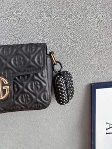 2pcs Set: Rhinestone Ear Hooks Cover For AirPods Pro, Protective Case + Cleaning Brush - Buckle - View 3