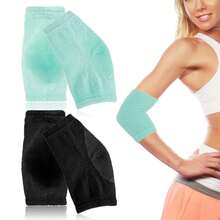 2pcs/1pair Dry Elbow Care, Elbow Care Beauty Gel Moisturizing, Elderly Elbow Care, Suitable For Wet Chapped Dry Skin Care, Covering Heel Socks, Elbow Sleeves, Black And Green - Multicolor - View 1