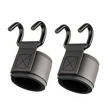 1对举重钩握把带护腕手杠腕带健身房健身钩负重带引体向上力量举手套 - 彩色 - 查看 8