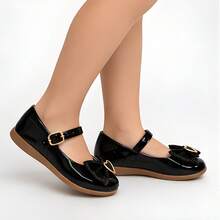 Girls' Ballet Flats, Sizes 20 To 34, Direct From The Factory. Glitter. - Black - View 2