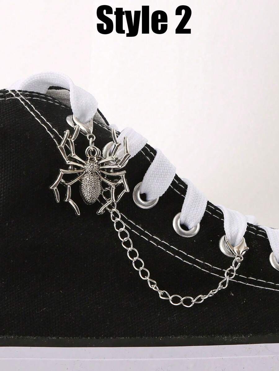 Suricat Encanto de zapato con colgante de araña, estilo gótico punk grunge, otoño/Halloween - Estilo 2 - Ver 1
