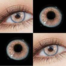 Lalens 彩色隐形眼镜 | 2 副装，赠送隐形眼镜盒 | 蓝/绿/棕三色可选 | 月抛型灰色美瞳，放大瞳孔，缩小瞳孔设计 | 万圣节配饰 | 适合变装者、女性和女孩的时尚妆容 | 适合秋冬季节，Y2K 复古风 | 生日、圣诞节和新年派对必备（精美礼品） - Genshin Moon Grey - 查看 2