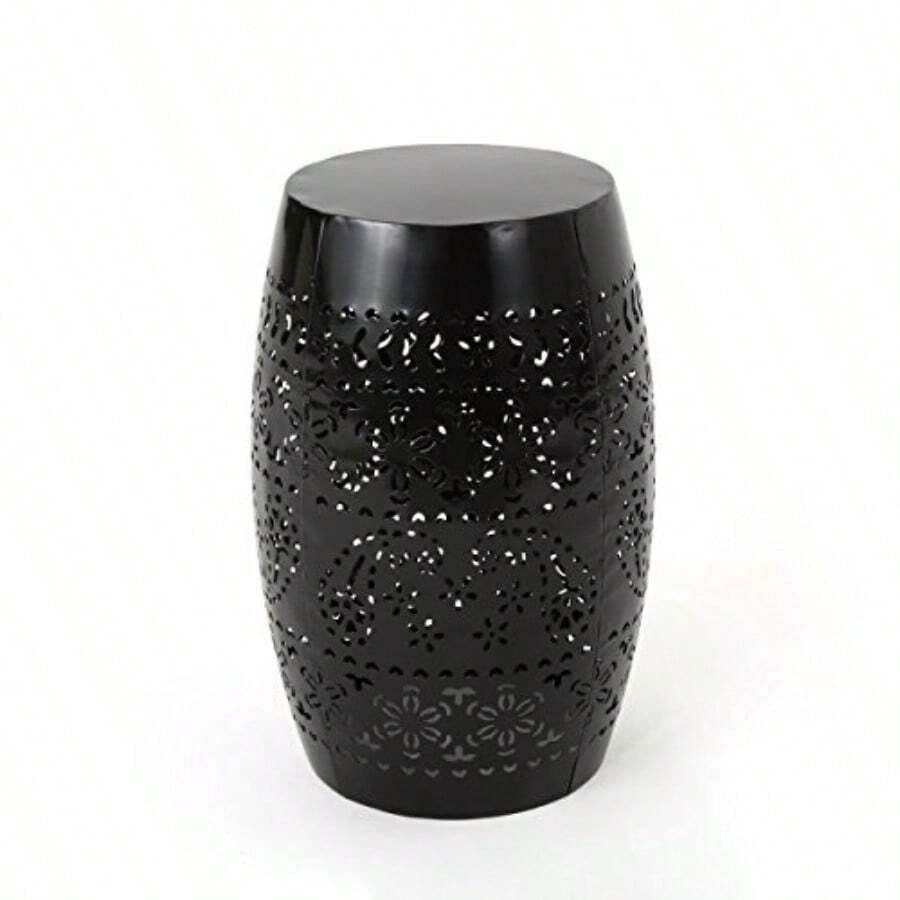 Christopher Knight Home Michelle Mesa de Acento de Hierro Negro con Encaje para Interior - como en la foto - Ver 1