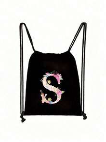 Drawstring Bag School Backpack Sport Bag Women's Fashion Shoulder Backpacks Canvas - Multicolor - View 5