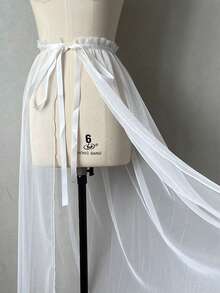 一件简约黑色可拆卸白色系带中长派对连衣裙，长度 80 厘米 - 彩色 - 查看 6