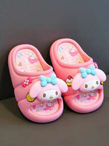 SANRIO 1 Pasang Sandal Dalam Ruangan Anti Selip Bergambar Kartun Lucu untuk Anak Perempuan, Sandal Mandi Musim Panas untuk Kamar Mandi - Berwarna merah muda - View 5
