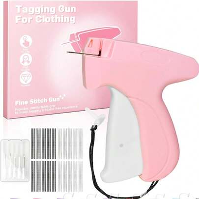 Stitch Tag Gun For Clothes,Micro Mini Stitch Gun No-Sew,Price Tagging Gun,Handheld Hem Gun For Clothing,Fabric Stapler,Quick Sticky Fixer,Temporary Sewing Gun,6 Needle,2000 Fasteners