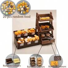OBOVAY 1 Set Mini Estante para Pan + Comida + Plato + Clip, Estante para Pan Vertical, Estante para Pan de Gabinete, Comida en Miniatura Exquisita, Modelo en Miniatura de Pan, Modelo de Decoración Pequeña de Pan y Postre de Resina, Adecuado para Decoración de Casa de Muñecas, Pequeño Regalo para Pastelería, Estilos de Comida Aleatorios - Multicolor - Ver 13