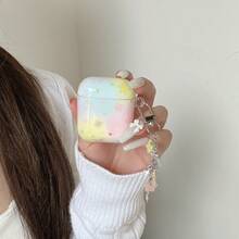 Funda para auriculares con diseño de teñido anudado, funda para auriculares IMD adecuada para AirPods 1/2/3/4/Pro - Blanco - Ver 4