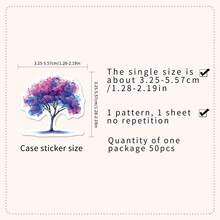 50pcs Luminous Tree Of Life Graffiti Dreamy Fresh Tree DIY Stickers For Water Bottle, Luggage, Display Cabinet, Scrapbooking Scrapbook Supplies Stationery Funny Stickers Kindle - Glowing Tree Of Life - View 2