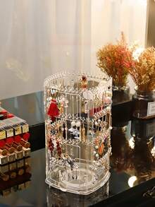 1个5层透明旋转首饰收纳展示架，可摆放耳环、项链等，仅出售展示架，不含首饰。 - 無色 - 查看 6