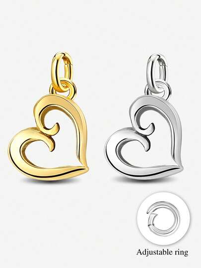 1 pieza Elegante y exquisito colgante de amor maternal calado, apto para hacer pulseras, brazaletes y joyería DIY, y para combinar con atuendos diarios como decoración de joyería para niñas