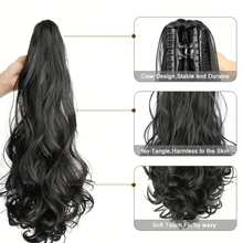 Cola de Caballo rizada larga sintética, pinza de garra resistente al calor, extensión de cabello, peluca diaria fácil de usar para mujeres HQ0C - 10 - Ver 4