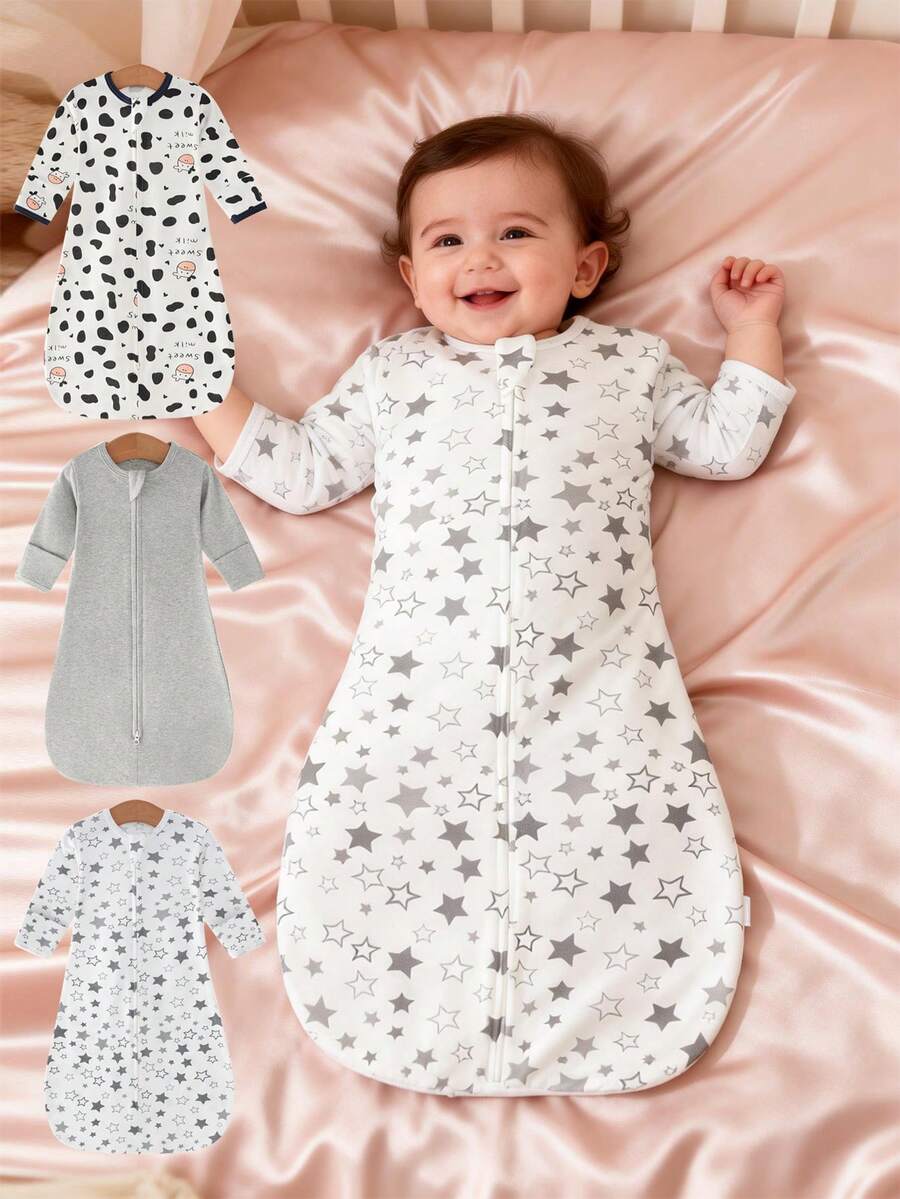 1pc/3pcs Soft & Comfortable Newborn Swaddle Blanket, Suitable For Spring/Summer, Unisex For Baby Boys & Girls, Easy To Use & Wrap, Fits 0-3 Months Infants, Great For Baby Shower Gifts, Outdoor Activities, And Newborn Essentials - Multicolor - View 1