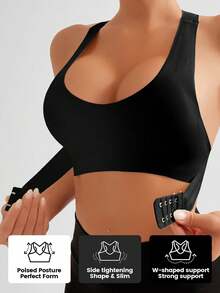 1pc Women'S Wireless Front & Back Closure Sports Bra, Riding & Workout, Anti-Sag, Activewear Essentials - Lingerie For Women - Comfortable Fit - Supportive Lingerie - Everyday Comfort - 彩色 - 查看 2