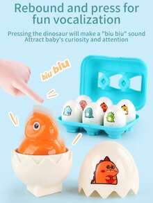 6-Piece Smart Egg Toys, Educational Shape Sorting Matching Set, Press To Sound, Early Learning Cognitive Development Toy For Toddler, Hand-Eye Coordination, Educational Toys, Easter Egg Toys For Infant Boys Girls (Some Accessories Colors Are Randomly Shippe) - Multicolor - View 5