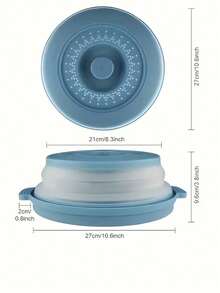 2pcs (Food Cover + Tray) Foldable Microwave Oven Splash Cover - Transparent, Multi-Layered, Dishwasher Cleanable Food Cover, Suitable For Microwave Ovens, Kitchen Splash Covers | Ventilation Cover | Multi-Layered Structure, Microwave Oven Food Cover - Solid Color - View 6