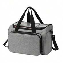 1 pieza Bolsa de almacenamiento multifuncional de gran capacidad, bolsa de almacenamiento portátil para hilo de ganchillo, adecuada para ganchillo, tejido y otras herramientas y suministros de costura, almacenamiento de proyectos de tejido a mano DIY inacabados - Bolsa de almacenamiento tejida - Ver 12