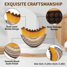 Manual Lymphatic Drainage Brush, Body Massage Brush Suitable For Sensitive Skin And Lymphedema, Oval Shaped With Bristles, Easy To Use, Plastic Material - Cleaning Brush - View 2