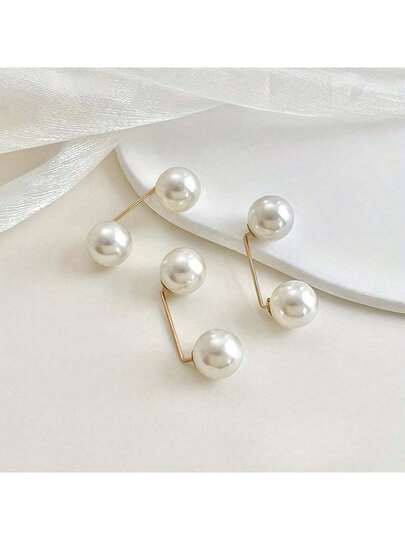 2pcs Pearl Jeans Ankle Clip, Chest Anti Light Needle, Anti Stepping Slipper Buckle, Pants Length Adjuster