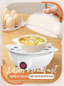 1pc Egg Cooker Layered, Auto Shut-Off Steamer, Mini Multi-Function Egg Boiler, 7 Eggs Single Layer/14 Eggs Double Layer, Small Breakfast Maker, Rice Cooker, Suitable For Dorm, Home, Office, Efficient & Time-Saving - Multicolor - View 2