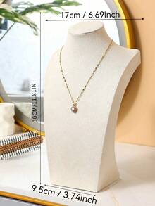 多功能米色天鹅绒首饰展示架——完美的项链、颈链及现场展示用胸架 - 彩色 - 查看 9