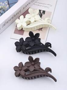 3pcs/1pc Matte Flower Shape Clip, Medium Size, Versatile Daisy Hair Clip For Bun, Claw Clip Fall Winter Hair Accessories For Women For Vacation Outfits Woman Summer - Multicolor - View 6