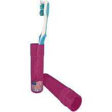 Toothbrush Holder - Pink, Made In USA, With Ventilation Holes, Toothbrush Covers, Toothbrush Holder, Toothbrush Soft, Durable Design, Hygienic Bathroom Accessory - 粉色 - 查看 1