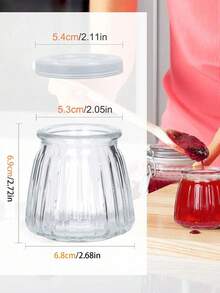 1/2/4pcs Transparent Glass Mini Pudding Jars With Lids, Suitable For Yogurt, Jam, Honey, Pudding Etc. Ideal For Making Refreshing Puddings In Summer, Portable And Easy To Use, Good Sealing, Dishwasher , Reusable - View 6