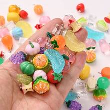 20pcs Transparent Fruit Shaped Acrylic Pendants, Random Mix Of Orange/Peach/Grape/Banana/Pistachio, DIY Crafts For Bracelets, Necklaces, Bag Charms - Multicolor - View 4