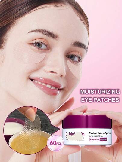 60片钙基水泥质感眼膜贴 - 抗衰老、改善眼睑下垂、消除眼袋 | 韩国化妆品、紧致保湿面膜、护肤、眼膜、圣诞节、冬季、粉色、毕业、生日、礼物