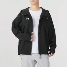 Under Armour男裝外套2026春季新款運動休閒防風連帽外套風衣23600401-001 - 黑色 - 查看 6