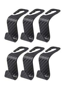 2个装汽车座椅靠背储物挂钩，头枕挂钩，多功能后座储物挂钩，前后座挂架，汽车内饰收纳配件，适用于汽车配件、汽车装饰和收纳挂钩，女士汽车配件 - 黑色 - 查看 9