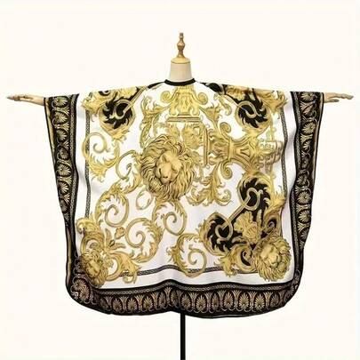 Plus Size Lion Pattern Salon Cape Set, Suitable For Styling, Trimming And Coloring - Nylon Cape, Suitable For Hairstylists, Professional Beauty Grade Design, Salon Quality, Premium Materials, Specially Designed For Beauty Professionals