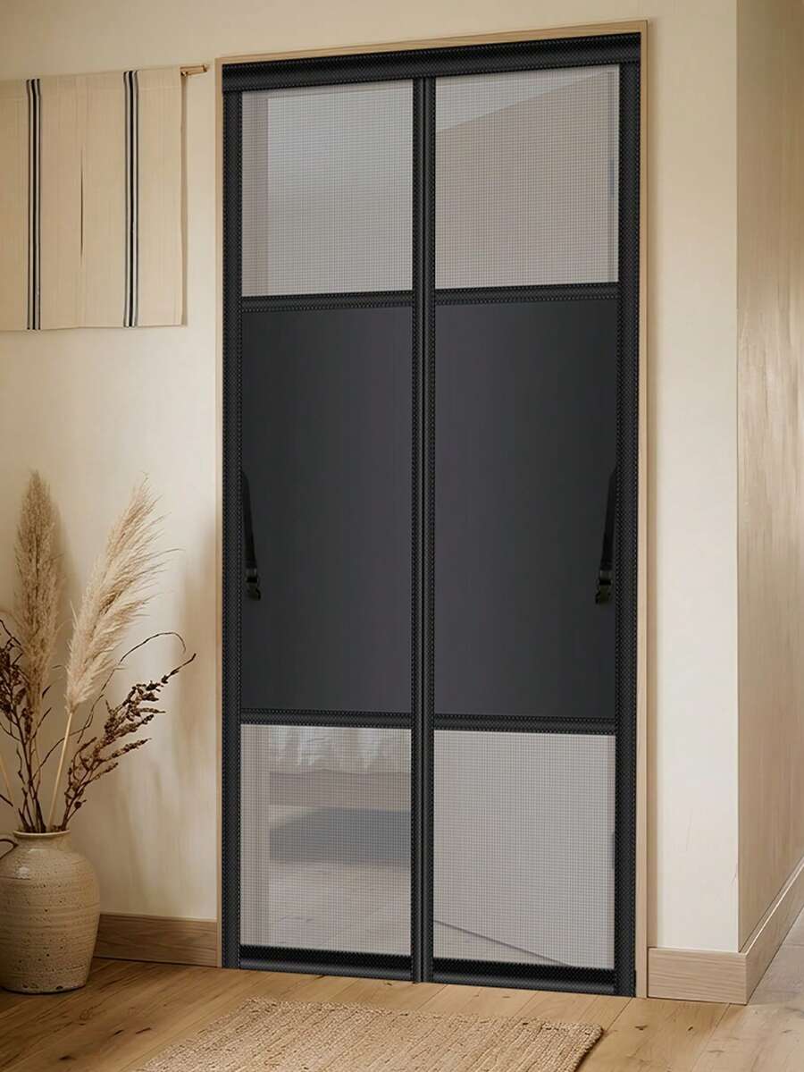 磁性纱帘 - 保护隐私,强力磁性闭合,厚实网纱,安装简便,自动闭合,宠物友好型纱门,防虫,含绑带,网纱帘 - A - 查看 1