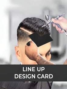 1件/2件/4件装男士胡须造型修剪套装，包含胡须造型模板、带尺子的发型设计卡、染发喷雾设计尺、可弯曲造型设计卡、带刻度的侧边修剪工具和精准染发喷雾修剪卡 - 彩色 - 查看 5