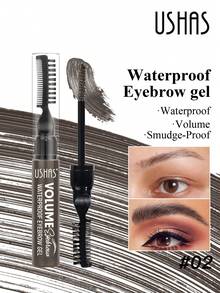USHAS眉胶，内置刷子和梳子，防水防汗，持久定型，打造自然蓬松眉形，黑色和棕色可选，适合所有肤质。 - #02 - 查看 1