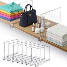 8 Piece Wardrobe Storage Hanger Divider - Ideal For Wooden Shelves, Wallets And Sweater Organizers. - Trong sáng - Xem 11