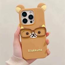 Cute Cartoon 3D Rilakkuma Phone Case For  16 15 14 13 12 11 Pro X XS Max XR 6 7 8 Plus 4 4S 5 5S SE Soft Silicone Cover.Holiday Accessories.17 Pro Max Case.Anti-Scratch For Men/Women Shock-Proof Precise Cutouts 17 Pro Case.Anti-Fall Durable Phone Accsesories.Fashion Phone Cases.17 Case.Novelty Cases.Waterproof Shockproof Anti-Fall Scratch Resistant - YJ.布朗 - 查看 2