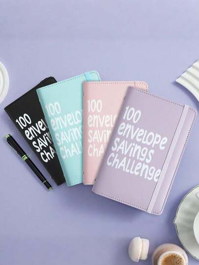 100-Envelope 100-Day Money Saving Challenge Book & Mini Budget Binder With Cash Storage Envelopes - Save $50/Day For 100 Days To $5,050 - Personalizable Date/Envelope System, Couple Challenge Cash Budget Loose Leaf Notebook, Wallet, Storage Bag, Coin Purse,Cash Savings Book, Collection Commemorative Book