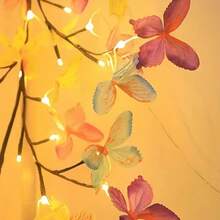 1Pc Purple Butterfly Vine LED String Lights, 8 Lighting Modes USB Fairy Lights For Bedroom Wall Decor, Aesthetic Room Decor For Teen Girl, Dorm, Party - 紫羅蘭蝴蝶藤條燈 - 查看 9