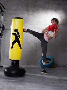 1pc Inflatable Punching Column, Adult Inflatable Punching Bag Freestanding Punching Bag, 1.6m Striking Column, Exhaust Pipe Bag, Thick Punching Column - Yellow - View 6