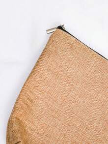 1pc "Just A Girl Who Loves Pink" Printed Cosmetic Bag, Modern Style Polyester Lightweight Travel Organizer - Multicolor - View 6